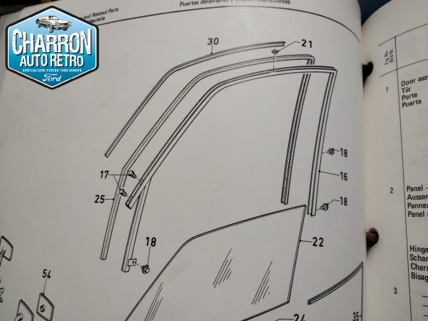 joint de cadre de porte , ref 25 sur l’éclaté technique