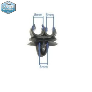 Agrafe de canalisation carburant | Version clipsé - double canalisations 6mm-8mm