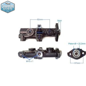 Maitre cylindre Ford Transit 08/76- 04/80 | Entraxe 57mm | Piston 22.2mm