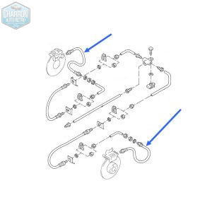 Flexible de frein arrière - sur étrier | Escort Cosworth | Ref : P1229