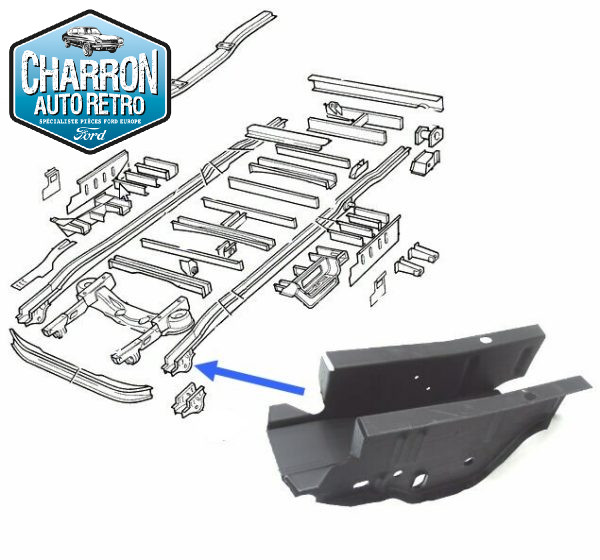 sabot de longeron avant gauche ou droit transit mk3 86-08/91