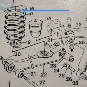 Butée caoutchouc supérieur de ressort arrière Taunus TC 70-81 | le kit de 2 | reff 571BS700364100