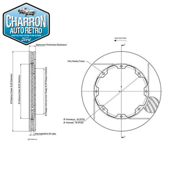 Disques de frein AP Racing CP3580-2572G4 | 304 X 28 | Capri | La paire