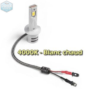 Ampoule H1 LED -- Couleur "Halogène" - 4000K - 9000 lumens - La Paire