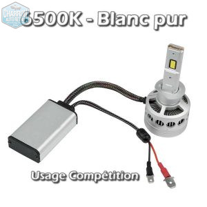 Ampoule H1 LED Compétition -- Couleur blanc pur - 6500K - 32000 lumens -- La Paire