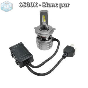 Ampoule H4 LED -- Couleur Blanc pur - 6500K - 36000 lumens - La Paire