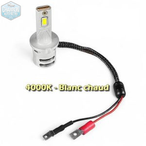 Ampoule H3 LED - Couleur "halogène" - 4000K - 9000 lumens -- La Paire