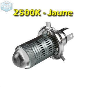 Ampoule H4 LED -- Couleur Jaune - 2500K - 1500 lumens - La Paire | Pour réflecteurs détériorés
