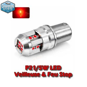 Ampoule PR21/5W - Couleur rouge | Veilleuse & feux stop (double filament)